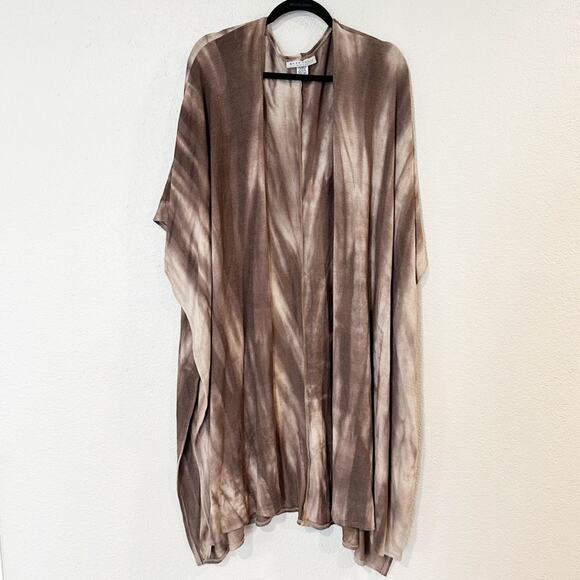 Bryn Walker Sweater Womens Shawl Open‎ Front Cardigan Tie Dye Brown Lagenlook S - Picture 1 of 8